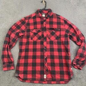 Rab Shirt Mens XL Red Black Boundary Flannel Plaid Long Sleeve Midweight Brushed
